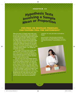 Hypothesis Tests Involving a Sample Mean or Proportion