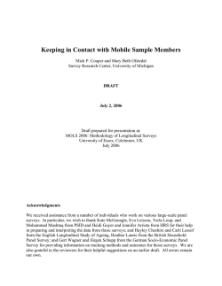 Keeping in Contact with Mobile Sample Members - Institute for