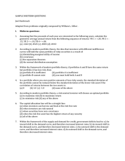 SAMPLE MIDTERM QUESTIONS Joel Hasbrouck Adapted from