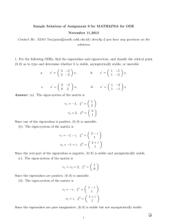 Sample Solutions of Assignment 9 for MATH3270A for ODE
