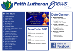 Newsletter - Faith Lutheran College
