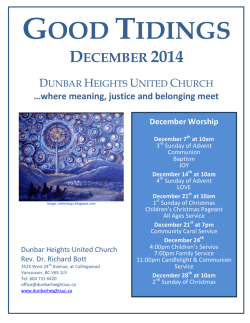 November Newsletter - Dunbar Heights United Church