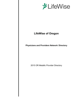 LifeWise of Oregon Physicians and Providers Network Directory