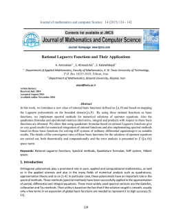 Rational Laguerre Functions and Their Applications - JMCS