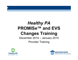 Implementation of Healthy PA - PROMISe