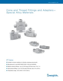 Cone and Thread Fittings and Adapters, Special Alloy Materials (MS