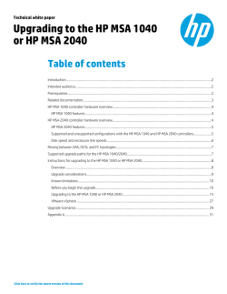 Upgrading to the HP MSA 1040 or HP MSA 2040 - Hewlett-Packard