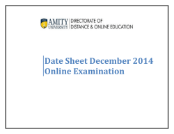 Date Sheet December 2014 Online Examination - Amity University