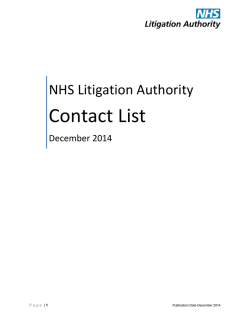 Contact List.pdf - NHS Litigation Authority