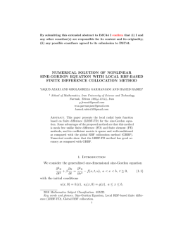 NUMERICAL SOLUTION OF NONLINEAR SINE - ResearchGate