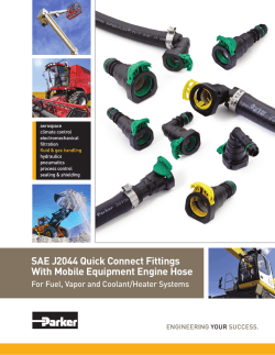 SAE J2044 Quick Connect Fittings With Mobile Equipment Engine