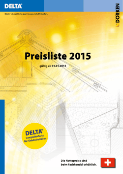 Preisliste 2015 - Dörken, DELTA-Dach-Systeme, DELTA-Systeme