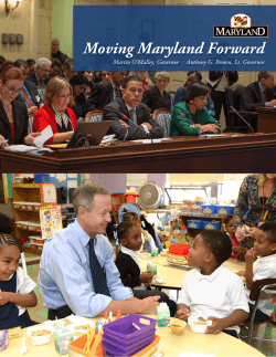Moving Maryland Forward - Governor Martin O'Malley