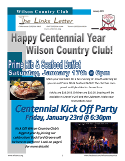 Newsletter - Wilson Country Club