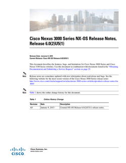Cisco Nexus 3000 Series NX-OS Release Notes, Release 6.0(2)U5(1)