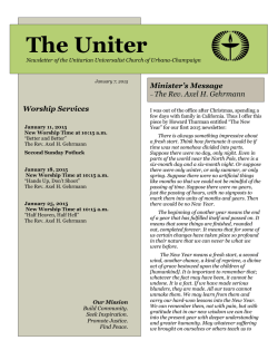 The Uniter - Unitarian Universalist Church of Urbana-Champaign
