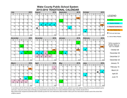 WCPSS 2015-2016 Traditional Calendar - Wake County Public