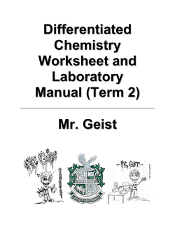 Differentiated Chemistry Worksheet and Laboratory - LPS.org