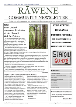 RCNL 15 Jan 2015 - Rawene Community Newsletter