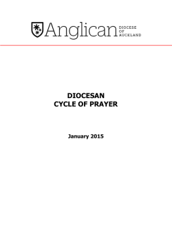 January Diocesan Prayer Cycle - Anglican Diocese of Auckland