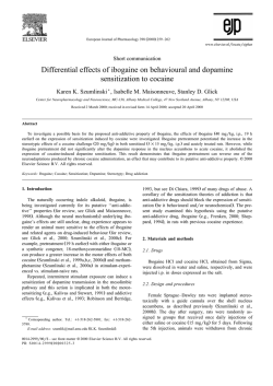 Differential effects of ibogaine on behavioural and