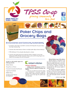 January-March 2015 Newsletter - TPSS Co-op