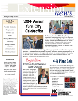 Contact Us Inside This Issue - Surry County Center