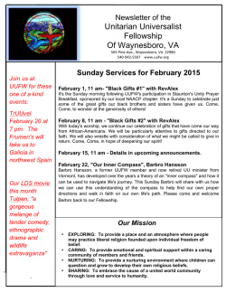 Sunday Services for February 2015