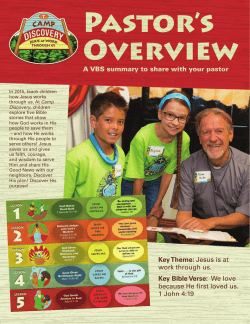Pastor`s Overview - Camp Discovery 2015 VBS CPH VBS