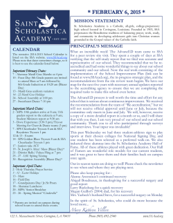 February 6 Newsletter - St. Scholastica Academy