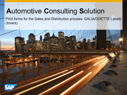 GALIA/ODETTE Labels - SAP Service Marketplace