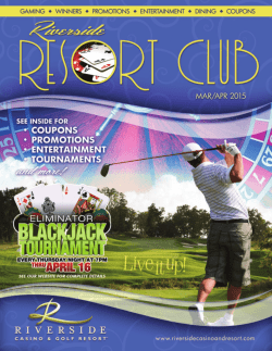 uPcoMInG entertAInMent - Riverside Casino & Golf Resort