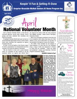 Newsletter 19 ��� Apr 2015 - Arnprior Braeside McNab Seniors-at-Home