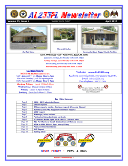 April 2015 Newsletter is now online