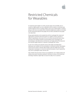 Restricted Chemicals for Wearables