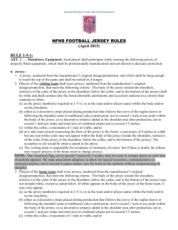 NFHS FOOTBALL JERSEY RULES (April 2015) RULE 1-5-1: