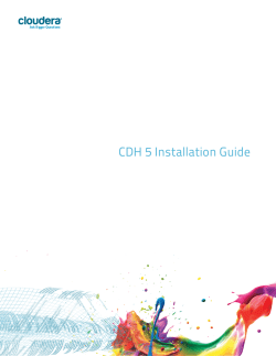 CDH 5 Installation Guide