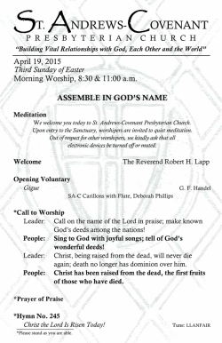 4-19-15 Traditional Worship Bulletin - St. Andrews