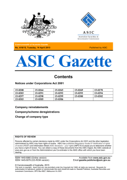 A16/15 - Australian Securities and Investments Commission