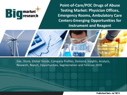 POC Drugs of Abuse Testing Market- Physician Offices, Emergency Rooms, Ambulatory Care Centers-Emerging Opportunities for Instrument and Reagent