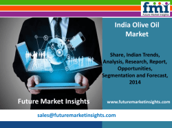 Olive Oil Market size and forecast, 2014-2020 by Future Market Insights