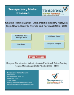 Coating Resins Market - Asia Pacific Industry Analysis and Forecast 2015 – 2023