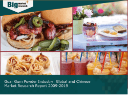 Guar Gum Powder Industry: Global and Chinese Market Research Report 2009-2019