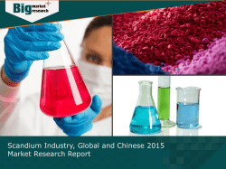 Scandium Industry, Global and Chinese Market Overview and Forecast 2015