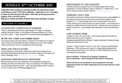Newsletter 11th October - Chapel Allerton Baptist Church