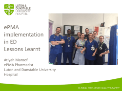 ED Implementation – Lessons Learnt