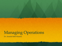 Managing Operations - Ananda Sabil Hussein,Ph.D