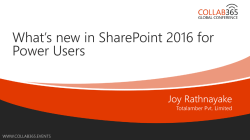 What`s new SharePoint 2016 for Power Users