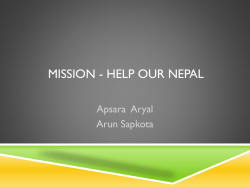 Nepal Earthquake Relief Report