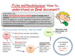 Fiche méthodologique 3: How to* understand / approach an Oral